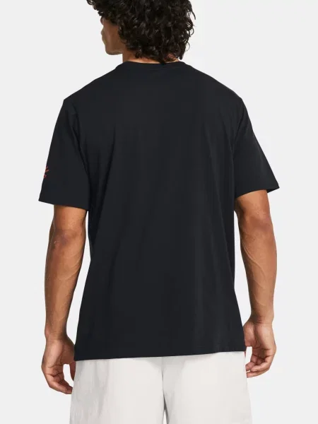Pánske basketbalové tričko Under Armour Curry Young Wolf Tee black/mod gray čierna