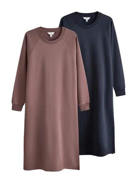 The Set Rochie bleumarin / ciocolatiu