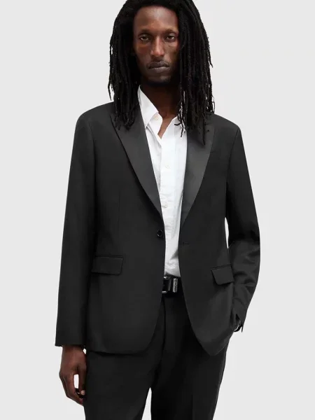 AllSaints sacou din lana TISBURY negru
