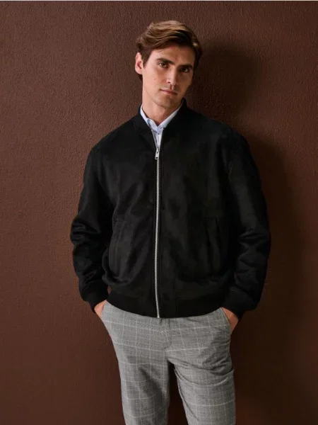 Sinsay Kurtka bomberka z elastycznym pasem czarny