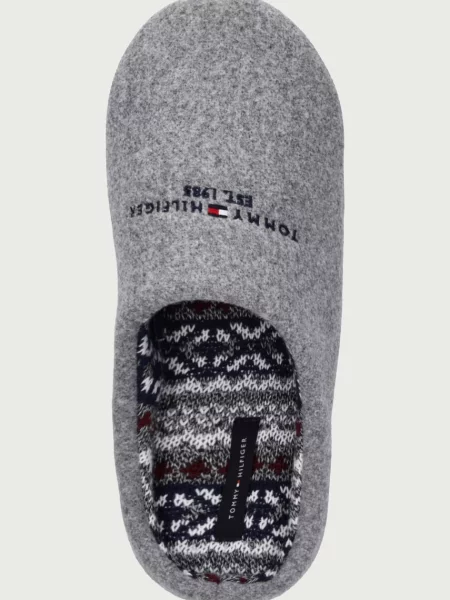 Tommy Hilfiger пантофи мъжки FELT HOUSE SHOE сиво