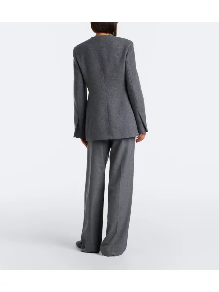 Cu centură pantaloni Max Mara din cașmir gri