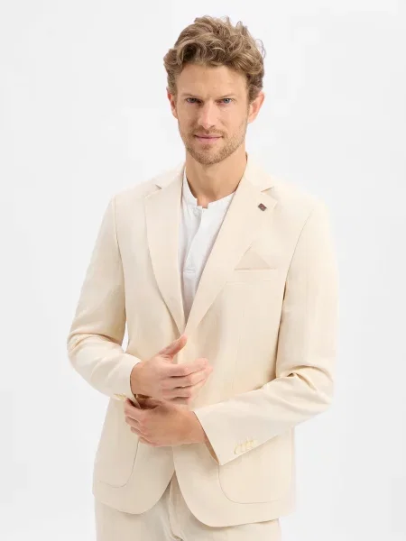 Finshley & Harding London kurtka modułowa Brick Mężczyźni Comfort Fit jednolity 44 beżowy