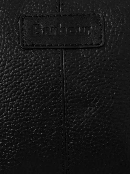 Кожаная косметичка Barbour черная