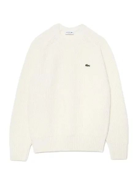 Sweter Lacoste wełniany beżowy