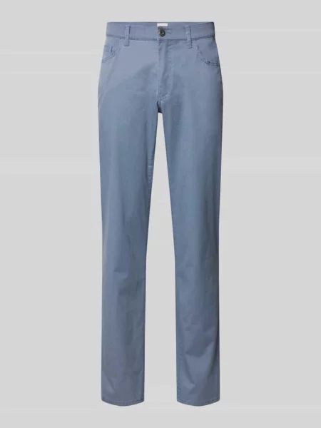 Spodnie o kroju regular fit z ultralight wykończeniem model Cadiz' Brax niebieskie