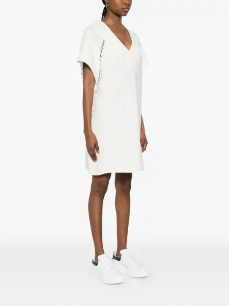 Rochie mini Just Cavalli cu decolteu în V alb