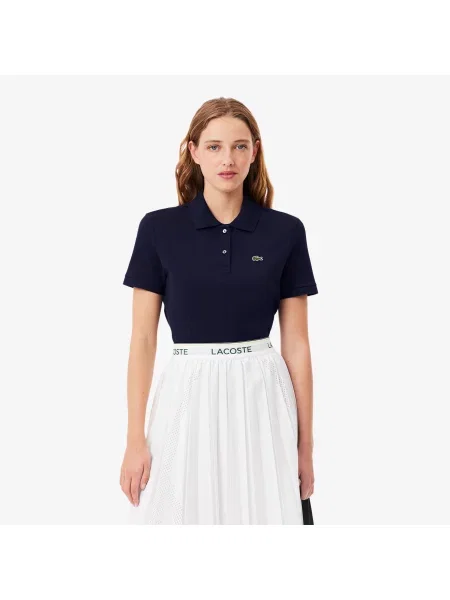 Lacoste Miękka Koszulka Polo Regular Fit Z Petit Piqué granatowa