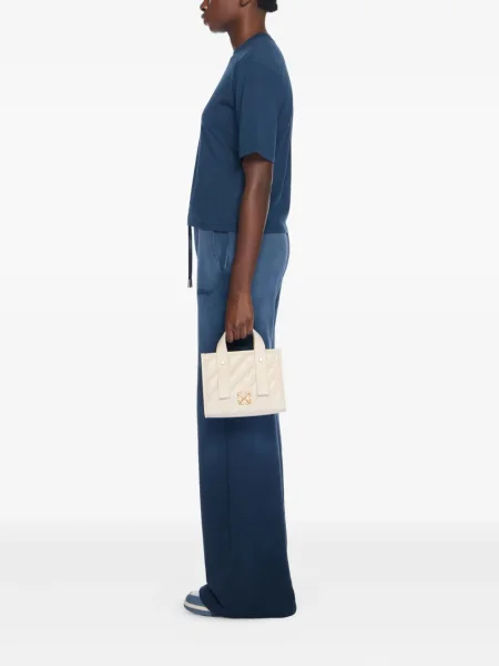 Geanta de piele Off-white din piele alb