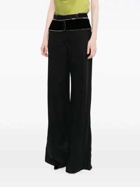 Pantaloni Roberto Cavalli de catifea negru