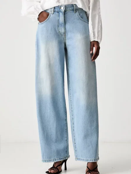 Haveone blugi relaxed fit pentru femei albastru