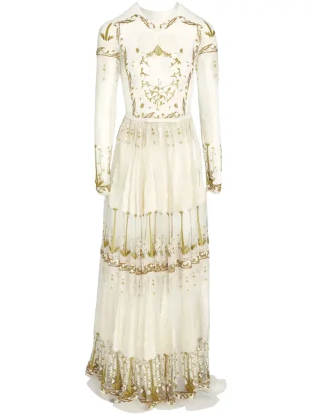 Rochie maxi Giambattista Valli cu broderie din tul de costum