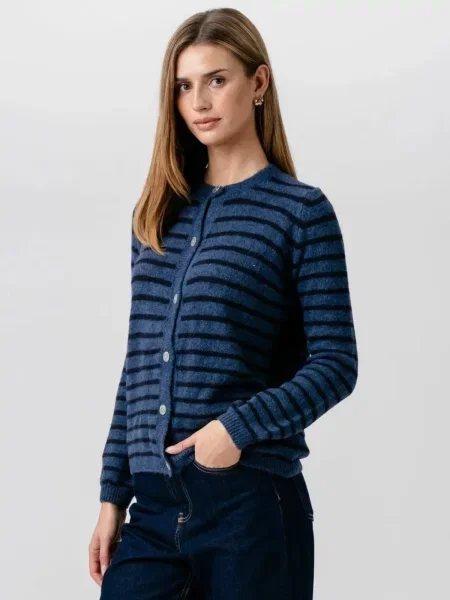 TEESHOPPEN Pulover Crizette Striped închis albastru