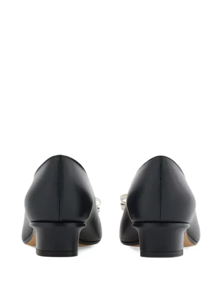 Pantofi cu toc Ferragamo cu funde negru
