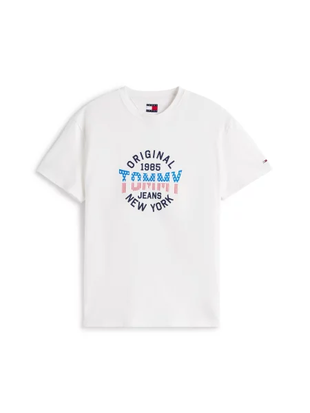 Tommy Jeans Tricou albastru marin / azur / roșu alb