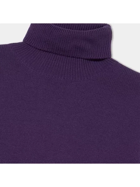 Sweter z golfem Brooks Brothers wełniany fioletowy