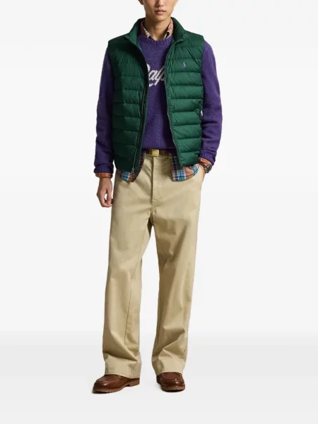 Mănuși Polo Ralph Lauren din piele de căprioară cu șireturi cu vârf închis albastru