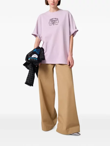 Tricou Msgm cu broderie violet