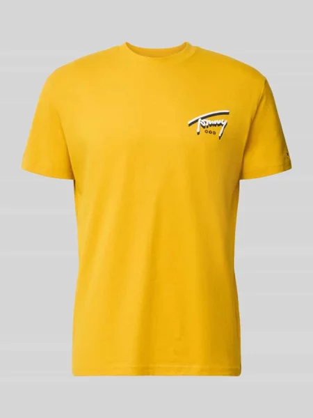 T-shirt o kroju regular fit z czystej bawełny Tommy Jeans żółta