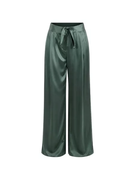Pantaloni The Sei din satin verde