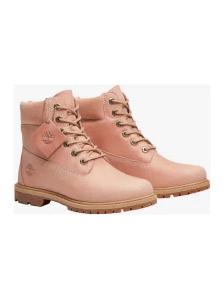 Botki Timberland skórzane różowe