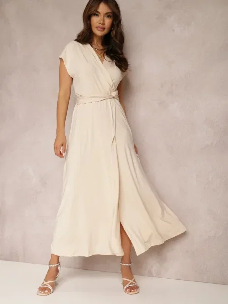 Rochie deschis tip creion Appephone bej