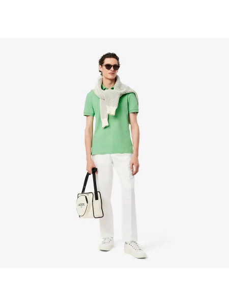 Lacoste Koszulka Polo Paris Stretch Piqué Regular Fit zielona