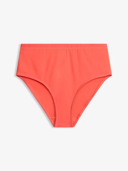 Lekko modelujące sylwetkę figi bikini z wysokim stanem czerwone