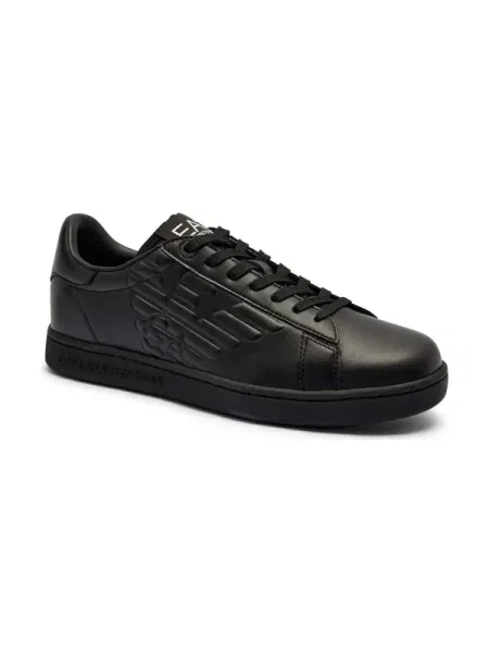 De piele sneakers negru