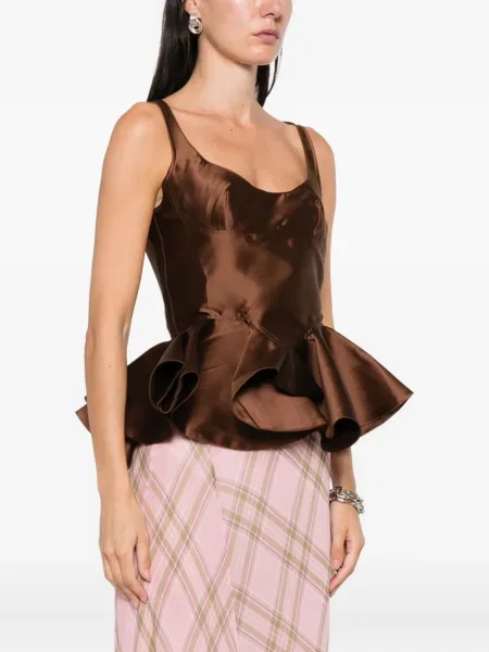 Bluzka Marques'almeida z baskinką brązowa