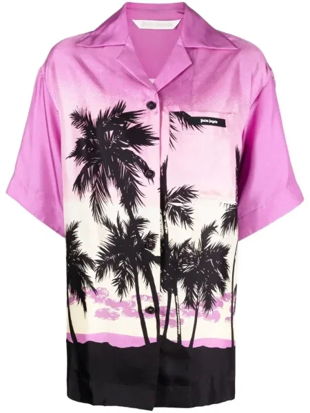 Cămașă Palm Angels cu imagine violet