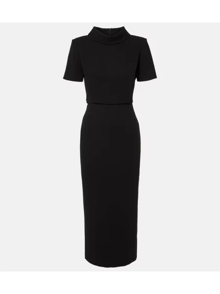 Rochie midi Roland Mouret până la genunchi de costum negru
