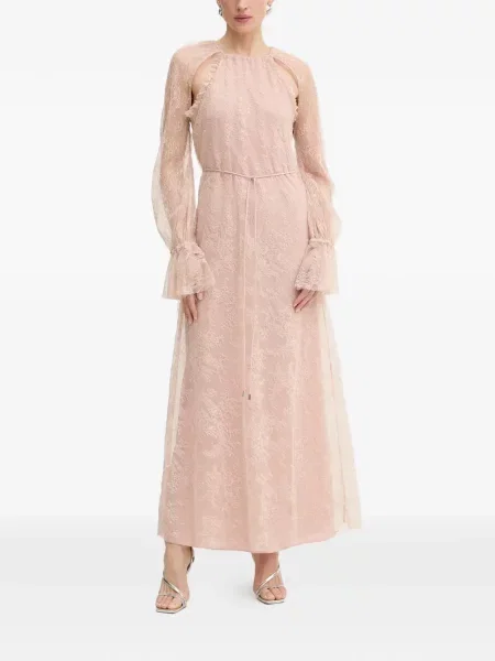 Rochie maxi Pinko din dantelă roz