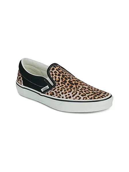 Klasične hlačke slip Vans z leopardjim vzorcem črna