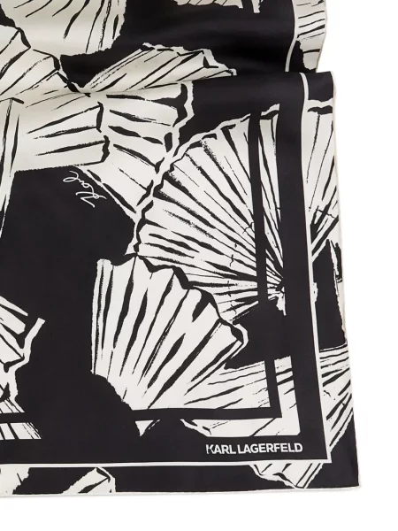 Fular Karl Lagerfeld cu imagine negru