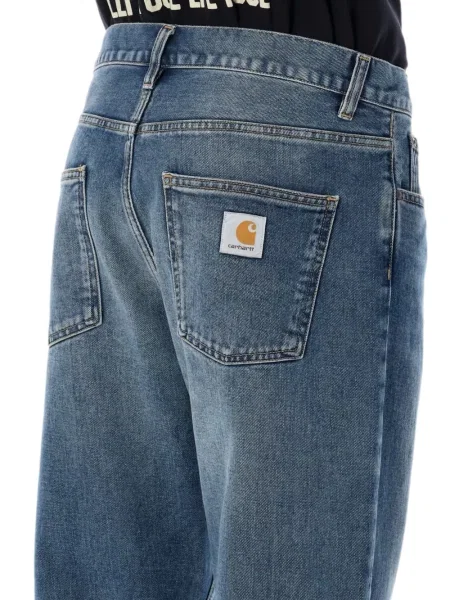 Blugi Carhartt Wip cu autograf albastru