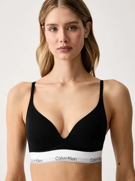 Calvin Klein Underwear trojúhelníková podprsenka s bavlnou černá