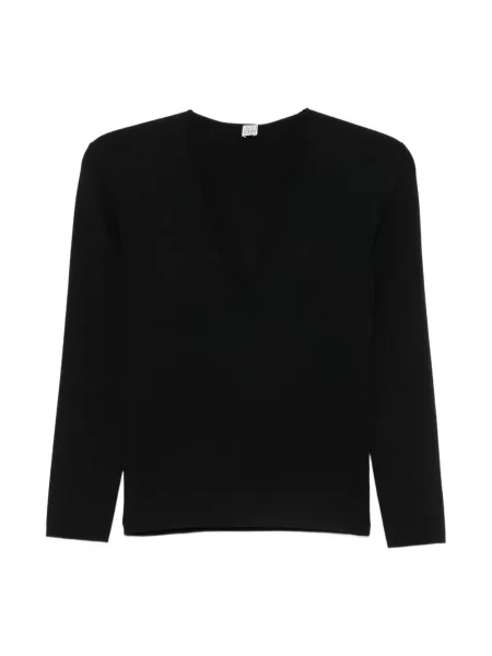 Dzianinowy sweter Toteme czarny