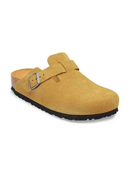 Birkenstock šľapky dámske semišové Boston Soft Footbed Suede Leather hnedá