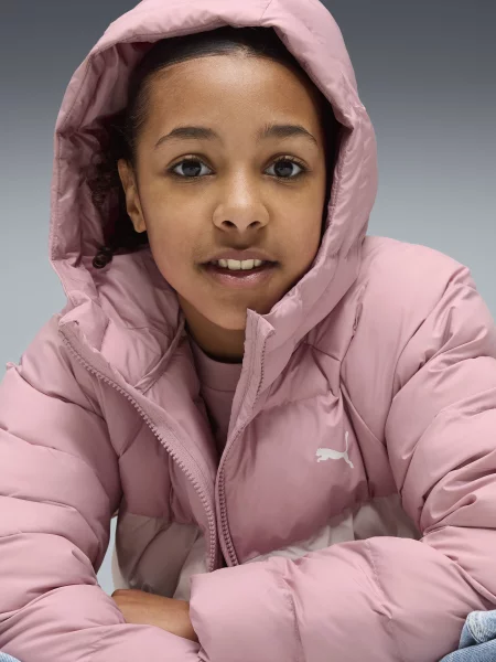 Дитяча Зимова куртка PUMA SYNTHETIC HOODED PUFFER рожевий