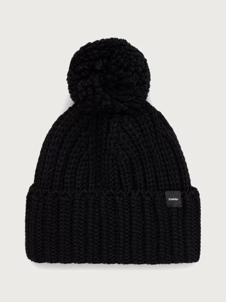 Eisbar beanie kapa z volno Ronda Pompon MÜ črna