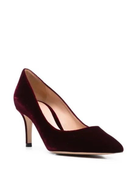 Pantofi cu toc Gianvito Rossi de catifea roșu