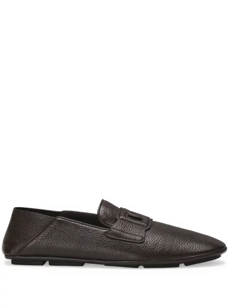 Pantofi loafer Dolce & Gabbana din piele cu aplicații maro