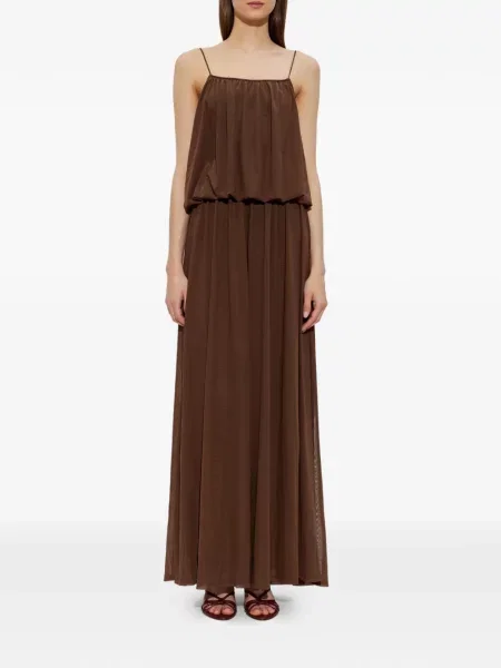Rochie maxi Gestuz plasă maro