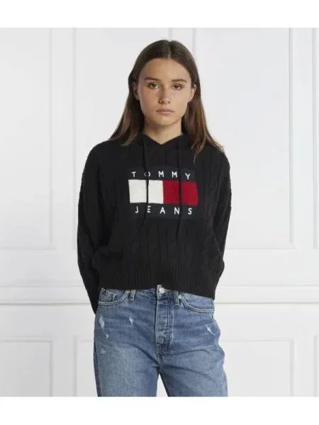 Tommy Jeans Pulover negru