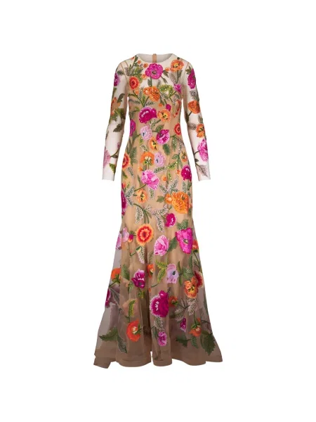 Rochie florală Carolina Herrera cu broderie cu model floral