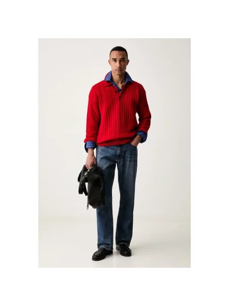 MSGM sweter z wełny merino czerwony