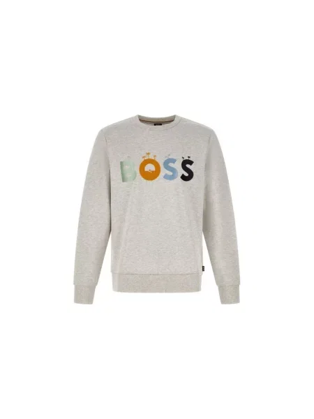 Bluza Hugo Boss z nadrukiem elegancka szara
