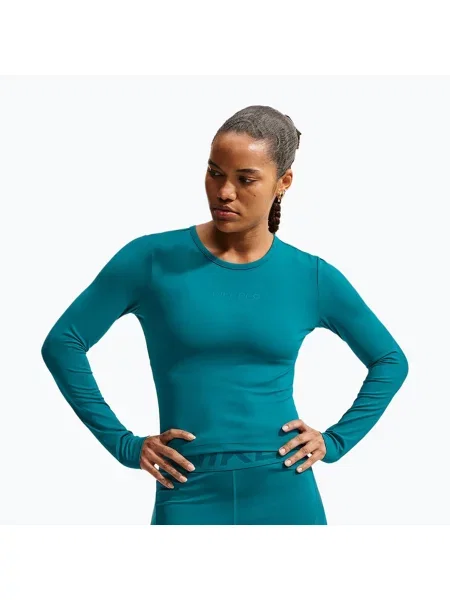 Дамска блуза с дълъг ръкав за тренировка Nike Pro Sculpt bright spruce/bright spruce синьо