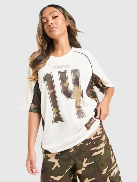 Hoodrich T-Shirt Field Oversized Jersey beżowa